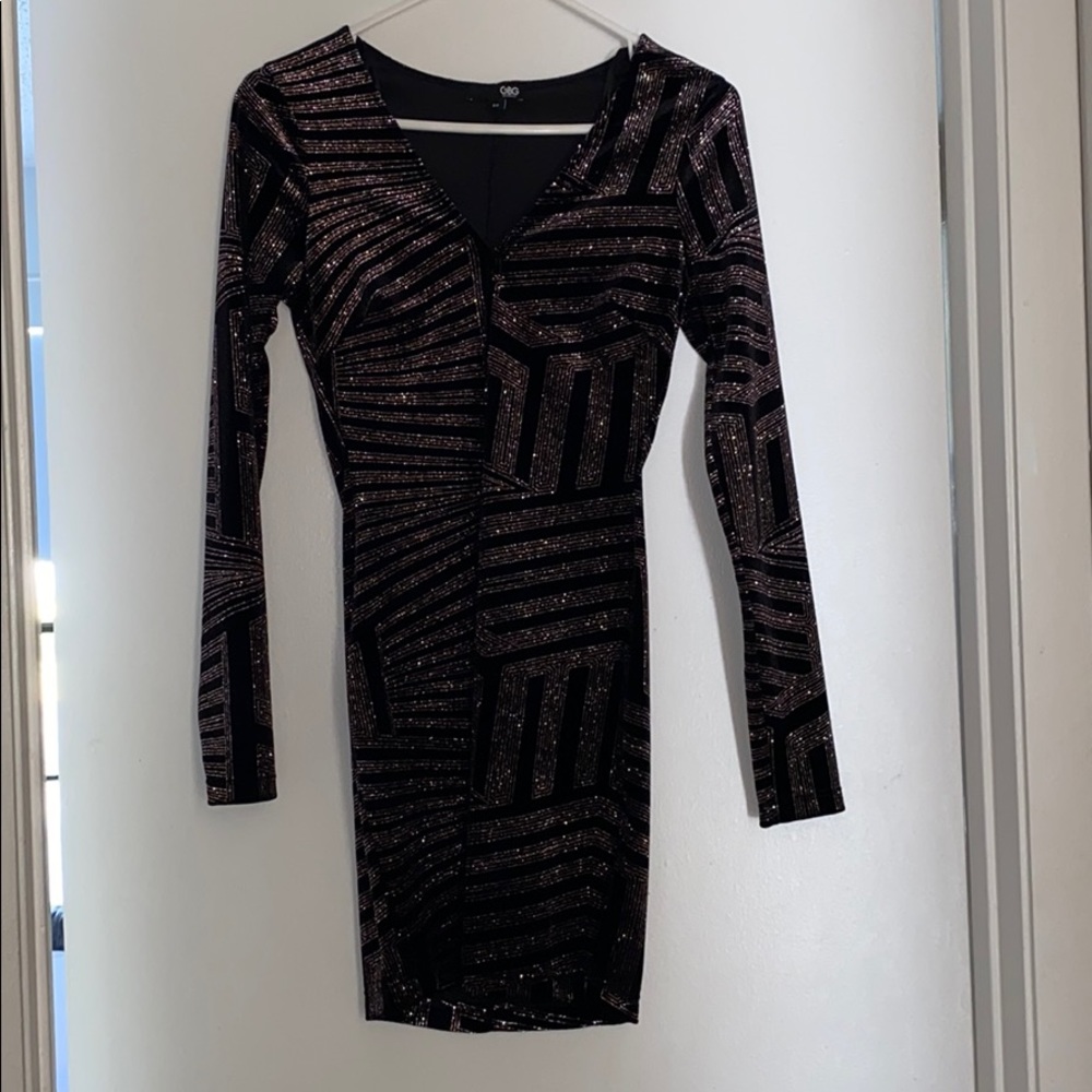 GBG Black Sparkly Mini Dress
